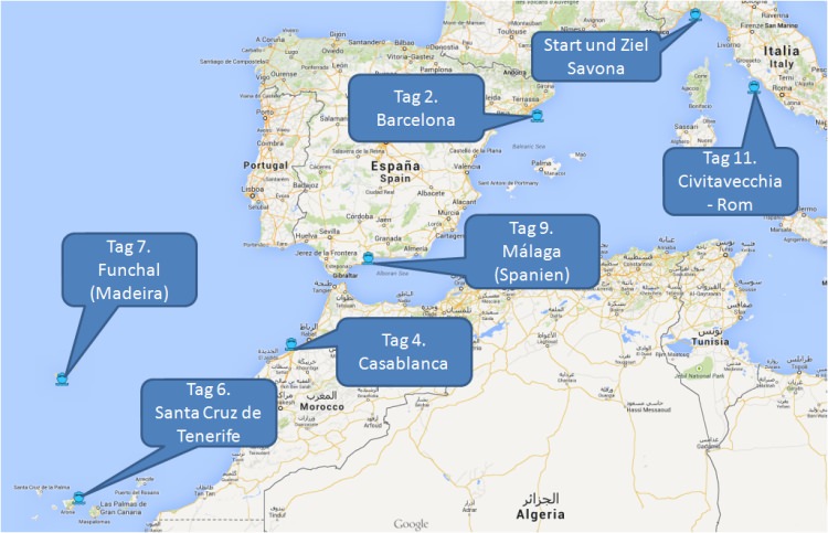 mein-kreuzfahrtwetter-costa-route-savona-barcelona-casablanca-santacruzdetenerifa-funchal-malaga-civitavecchia-savona-small