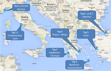 mein-kreuzfahrtwetter-costa-route-savona-katakolon-santorini-izmir-istanbul-athen-civitavecchia-savona-mini